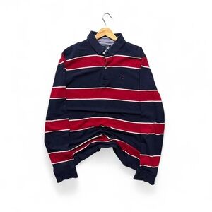 Tommy Hilfiger rugby Striped Long Sleeve polo Shirt nwt